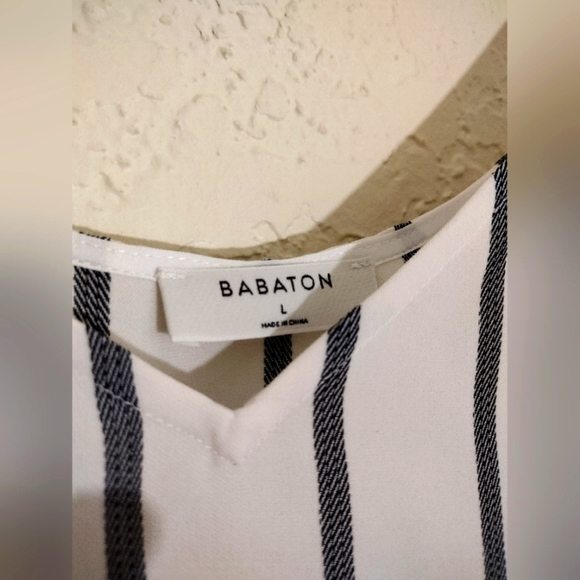 Babaton Everly Camisole Tank in Espace Striped White Black - Picture 6 of 7